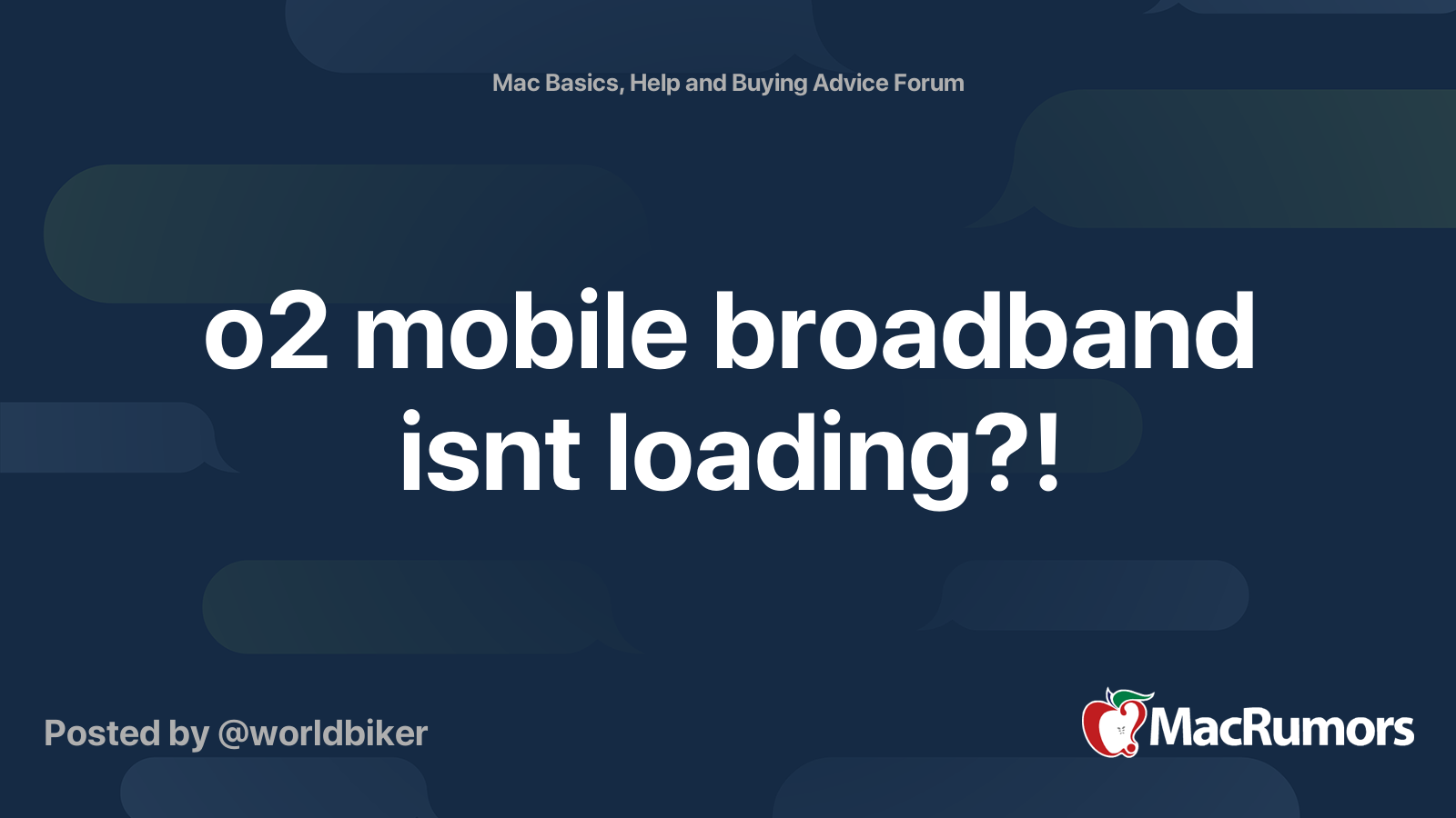 o2 mobile broadband isnt loading?! MacRumors Forums