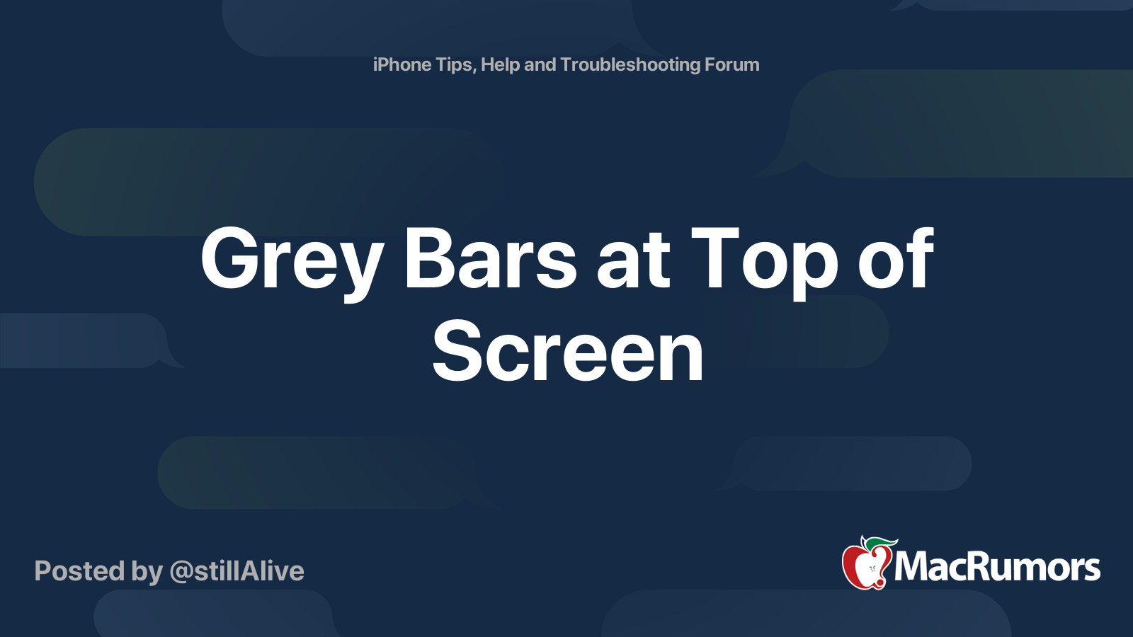 Grey Bars at Top of Screen MacRumors Forums