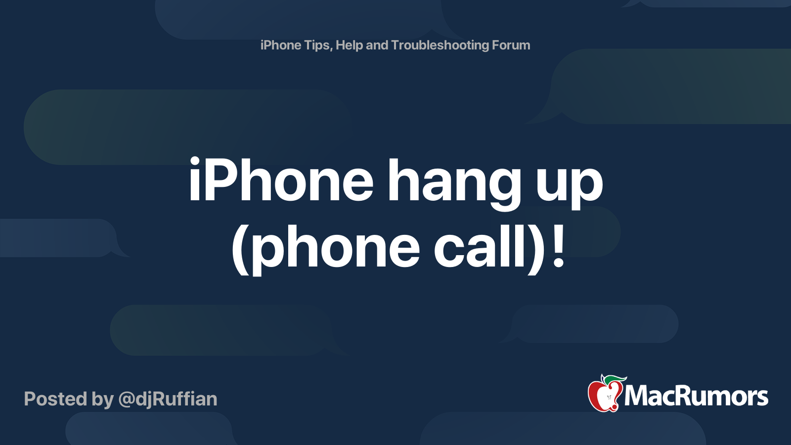 iPhone hang up (phone call)! | MacRumors Forums