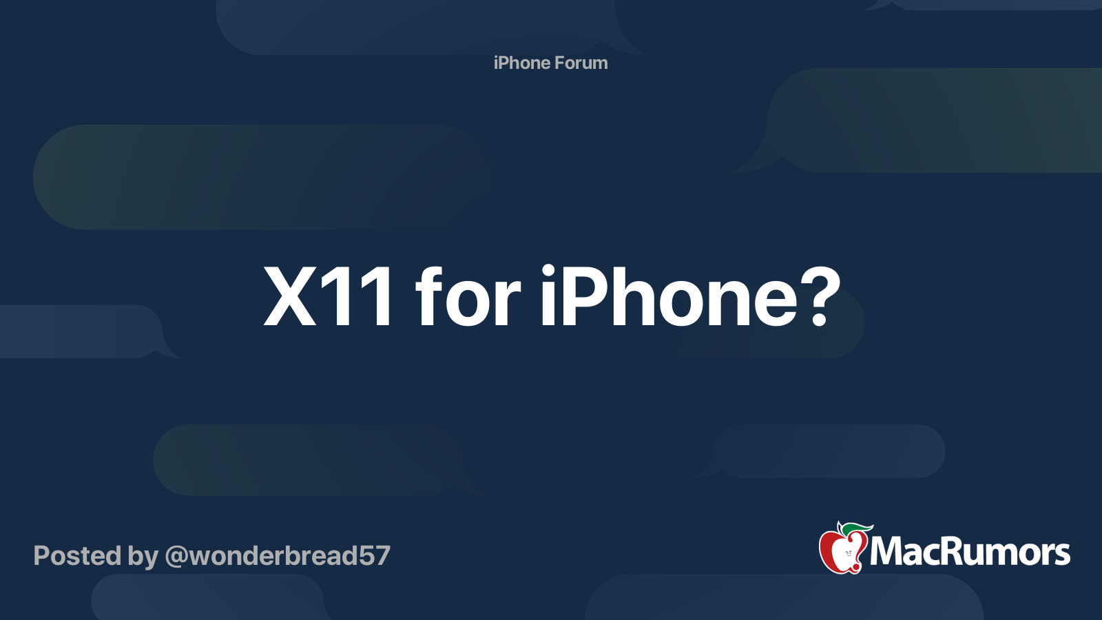 X11 for iPhone? MacRumors Forums