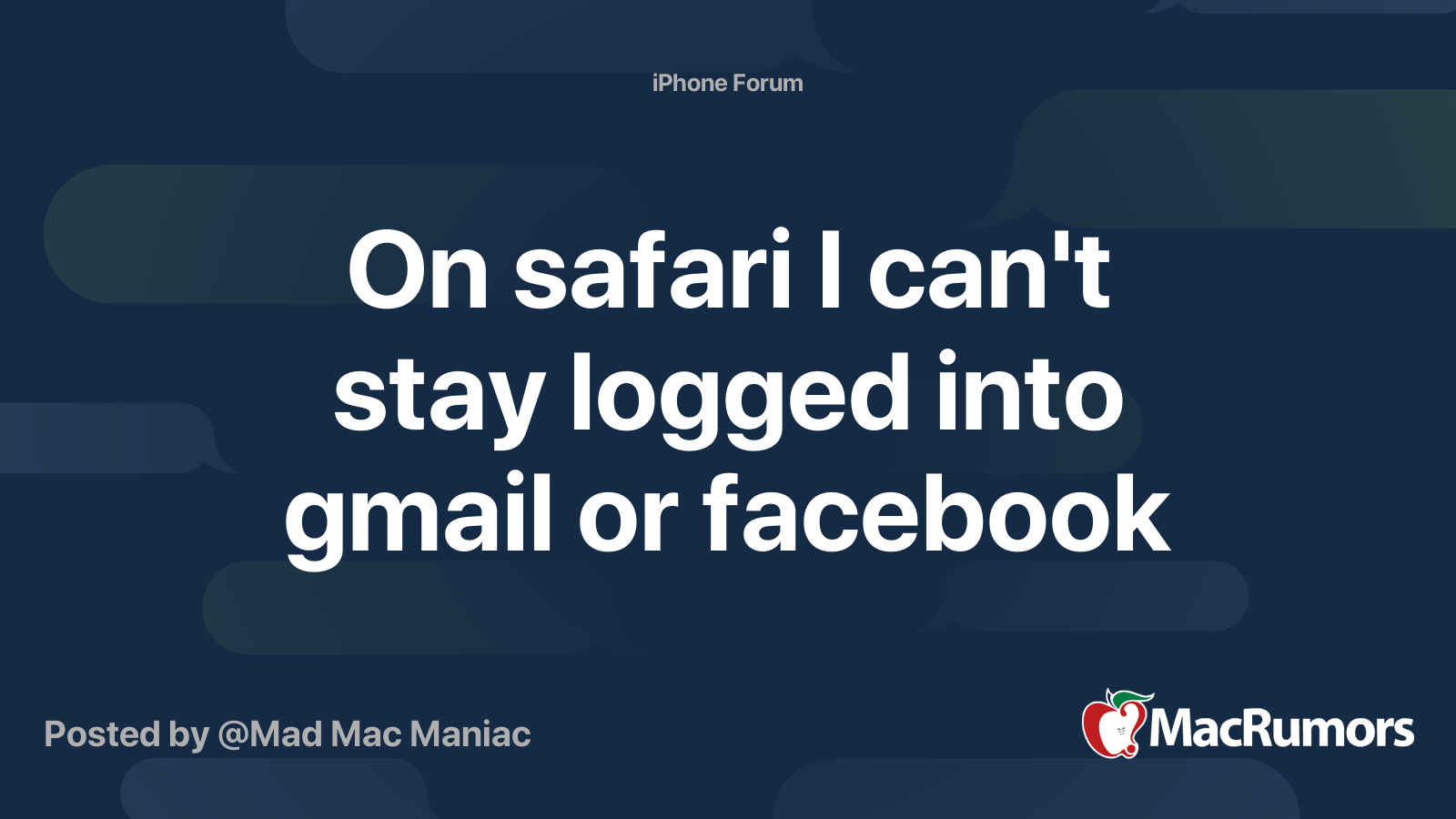 safari facebook won't stay logged in