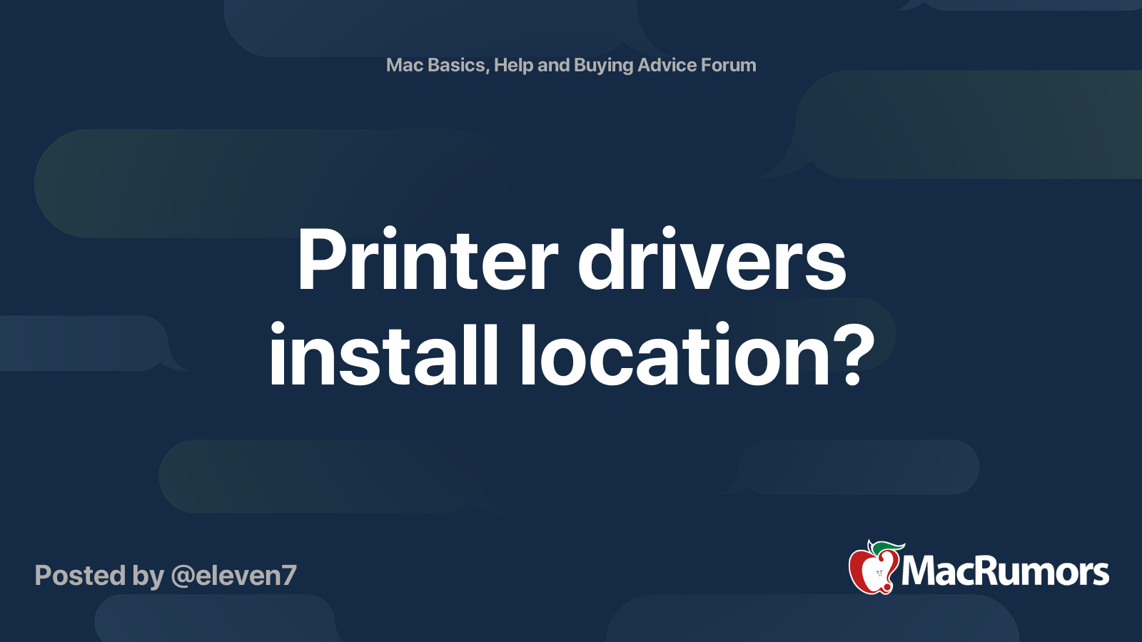 Printer drivers install location? MacRumors Forums