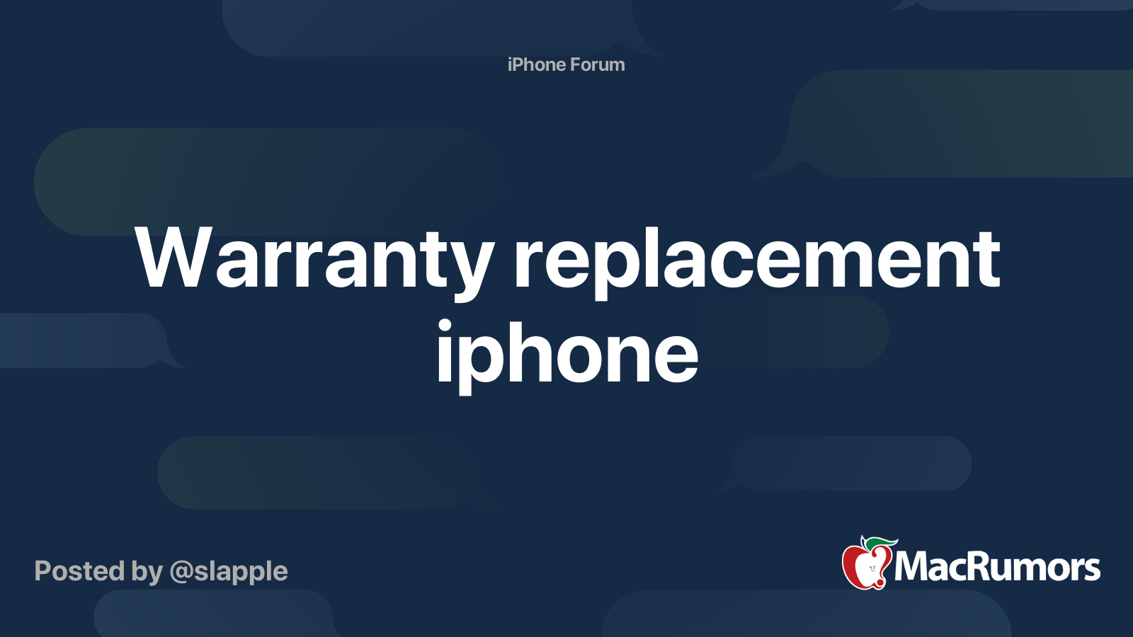 Warranty replacement iphone MacRumors Forums