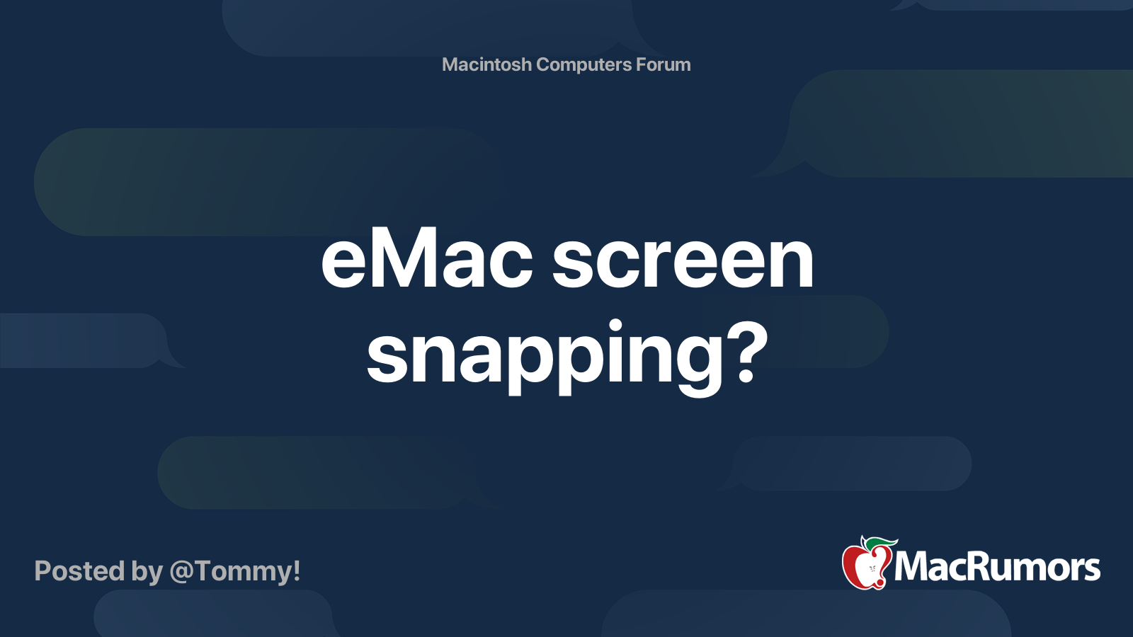 eMac screen snapping? MacRumors Forums