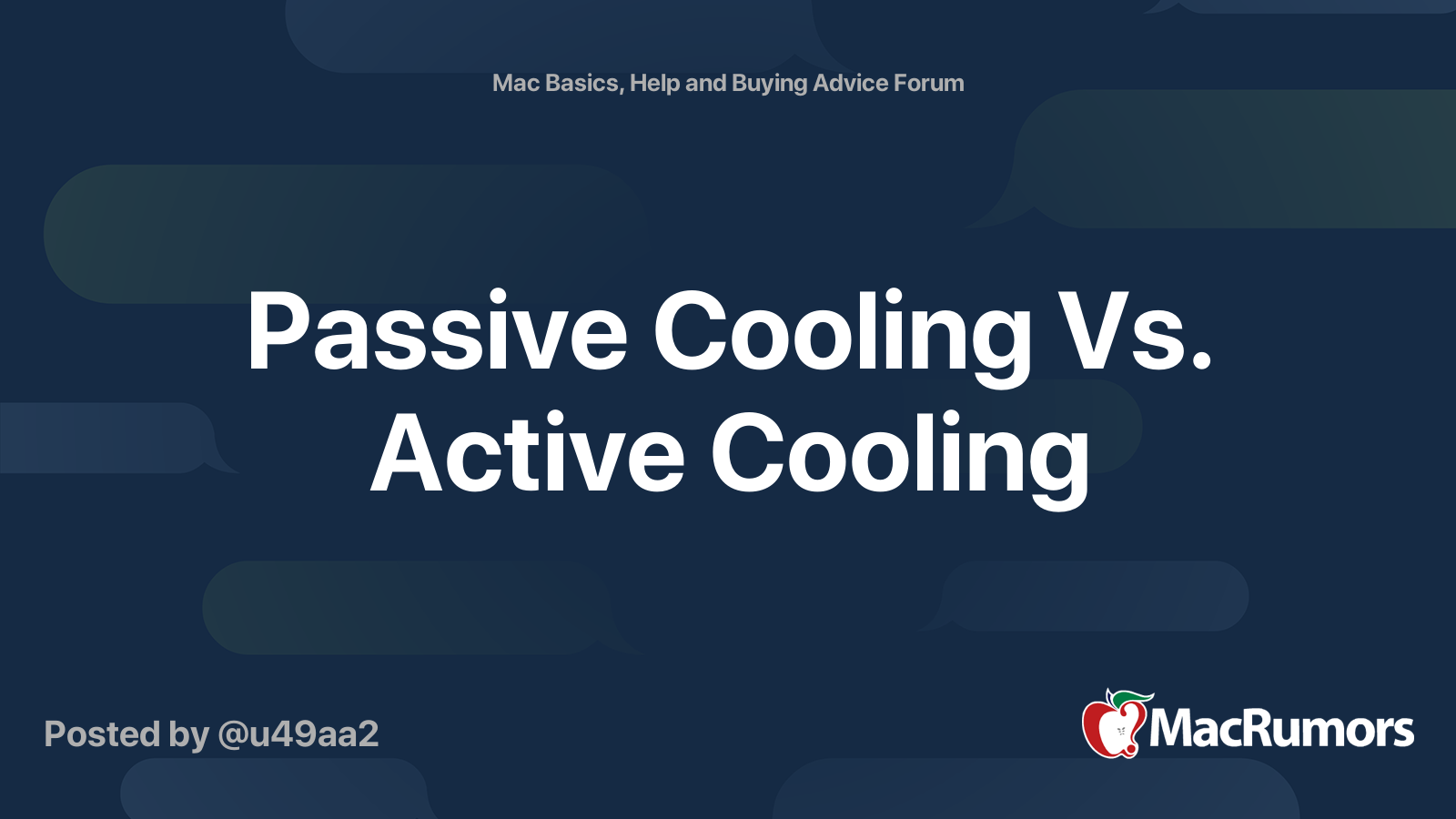 Passive Cooling Vs. Active Cooling MacRumors Forums