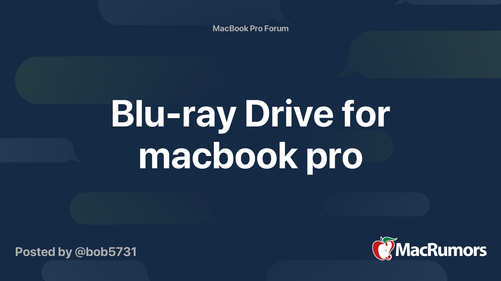 Bluray Drive for macbook pro MacRumors Forums