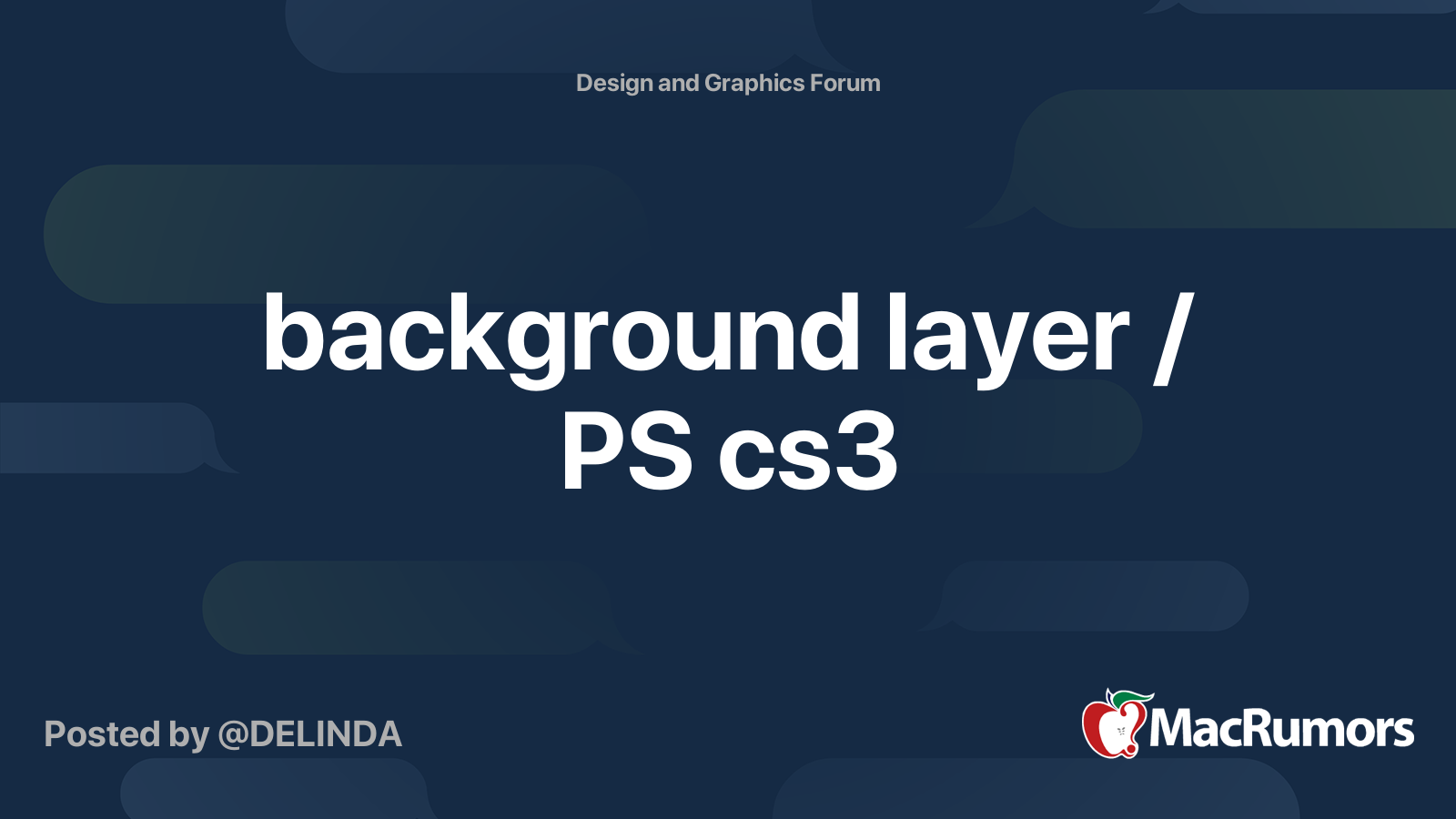 background layer / PS cs3 | MacRumors Forums