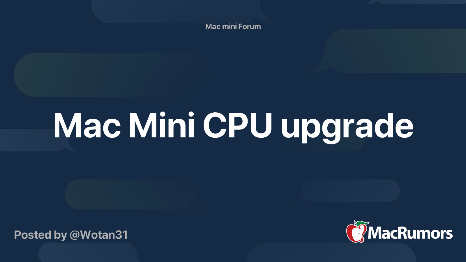 Mac Mini Cpu Upgrade Macrumors Forums