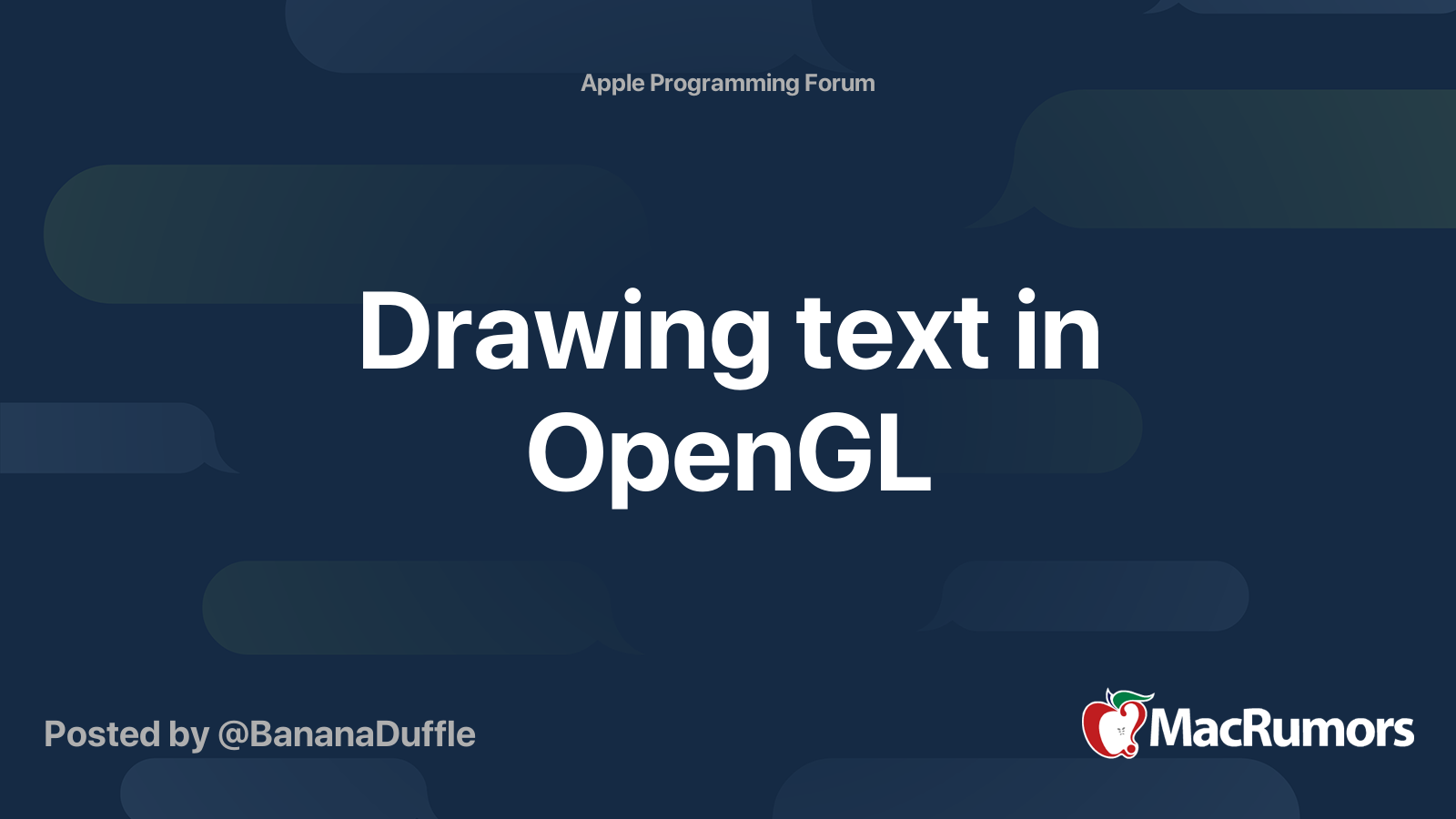 Drawing text in OpenGL MacRumors Forums