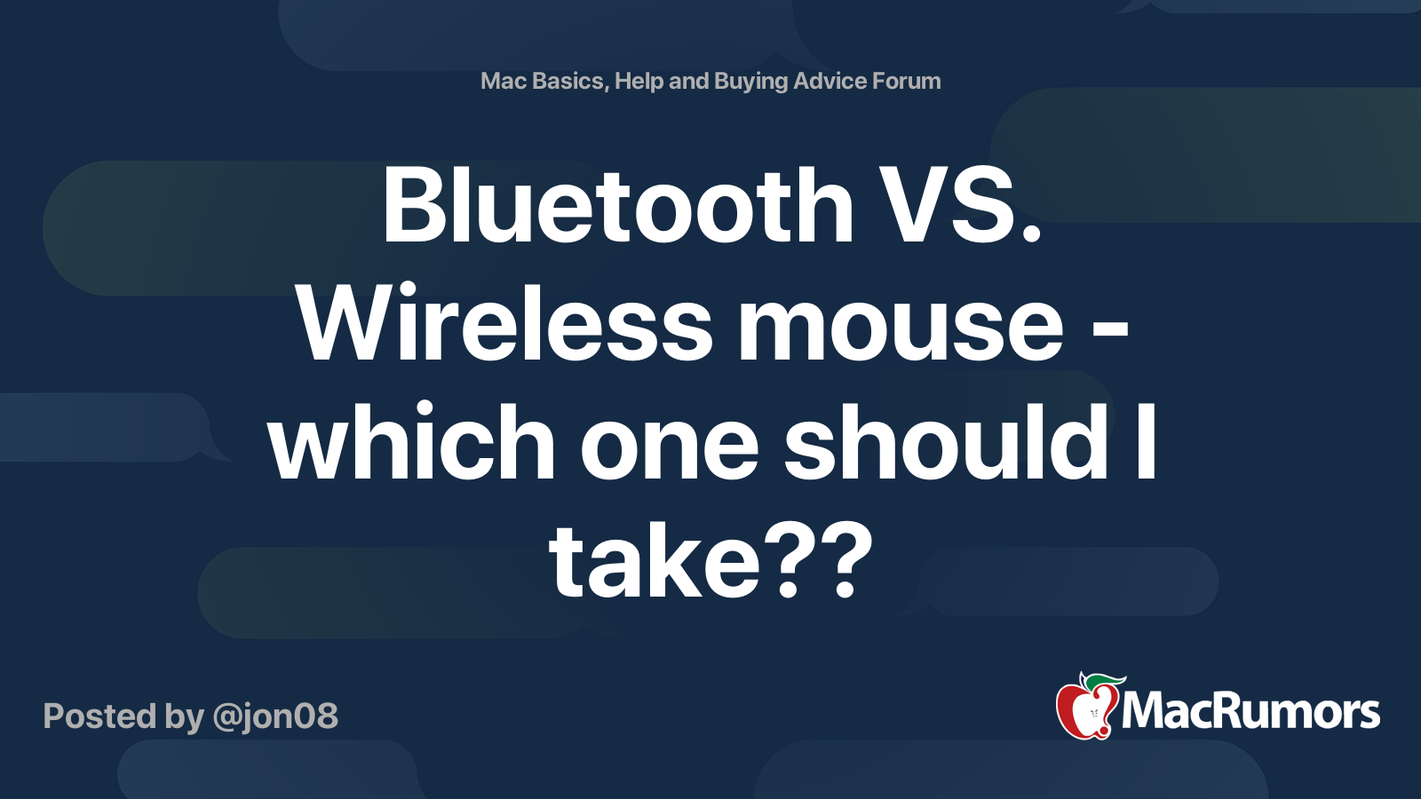 Bluetooth VS. Wireless mouse which one should I take?? MacRumors Forums