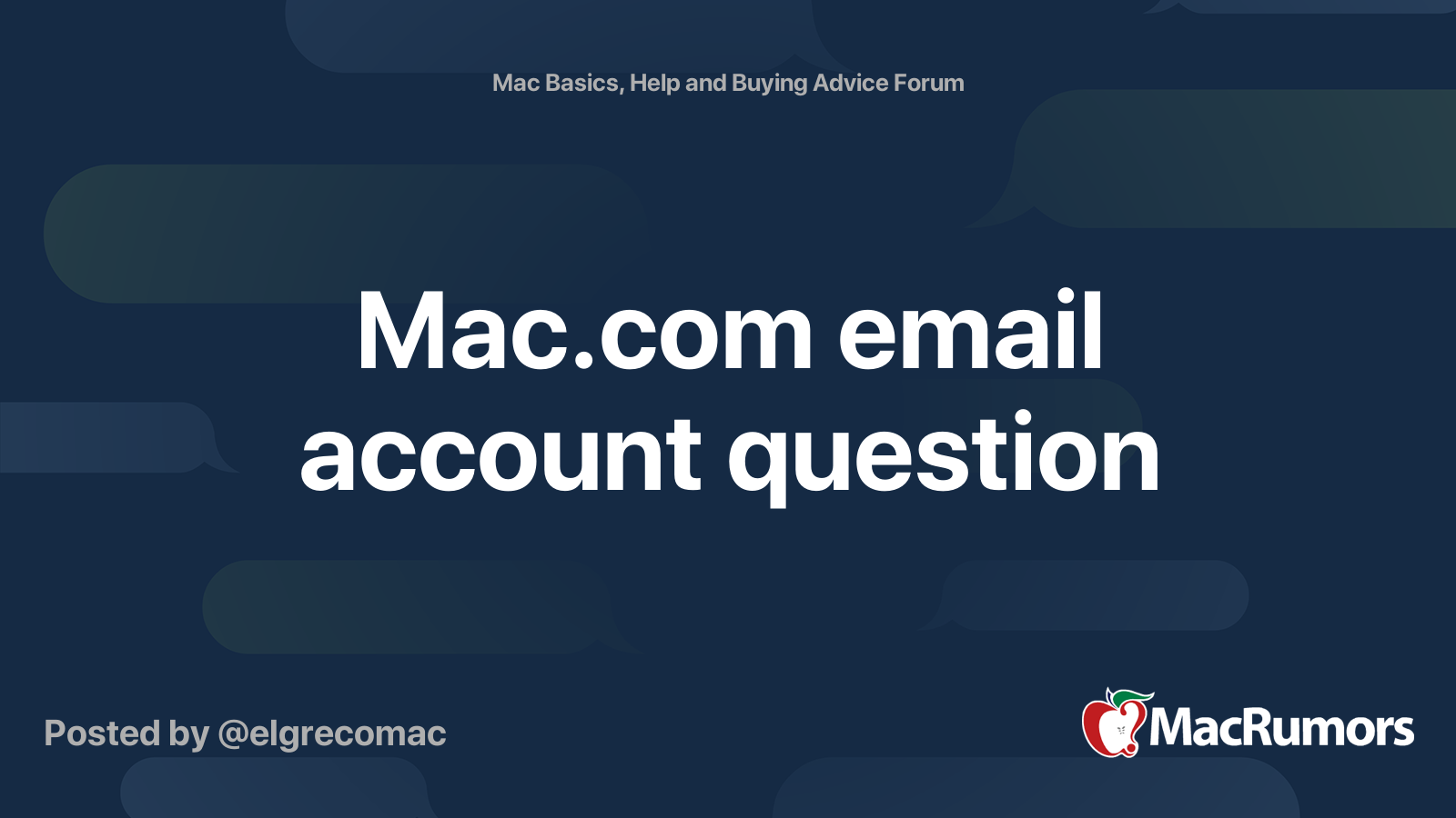 Mac.com email account question | MacRumors Forums