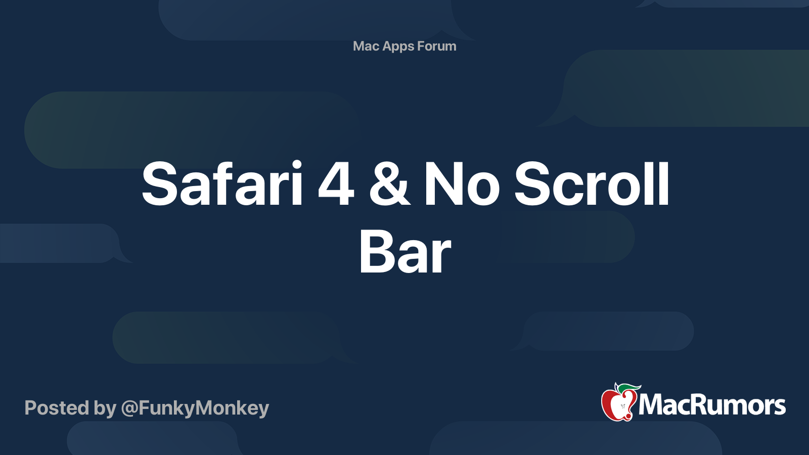 Safari 4 & No Scroll Bar MacRumors Forums