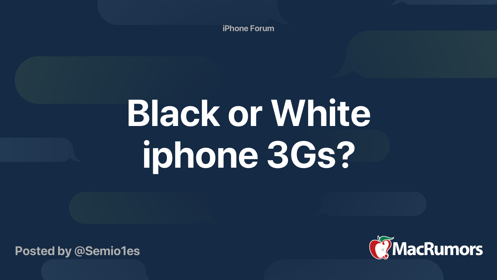 Black or White iphone 3Gs? | MacRumors Forums