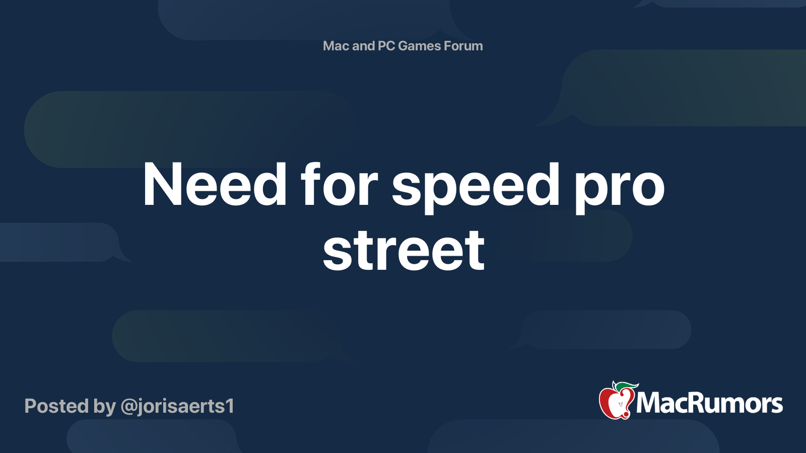 Need for speed pro street | MacRumors Forums
