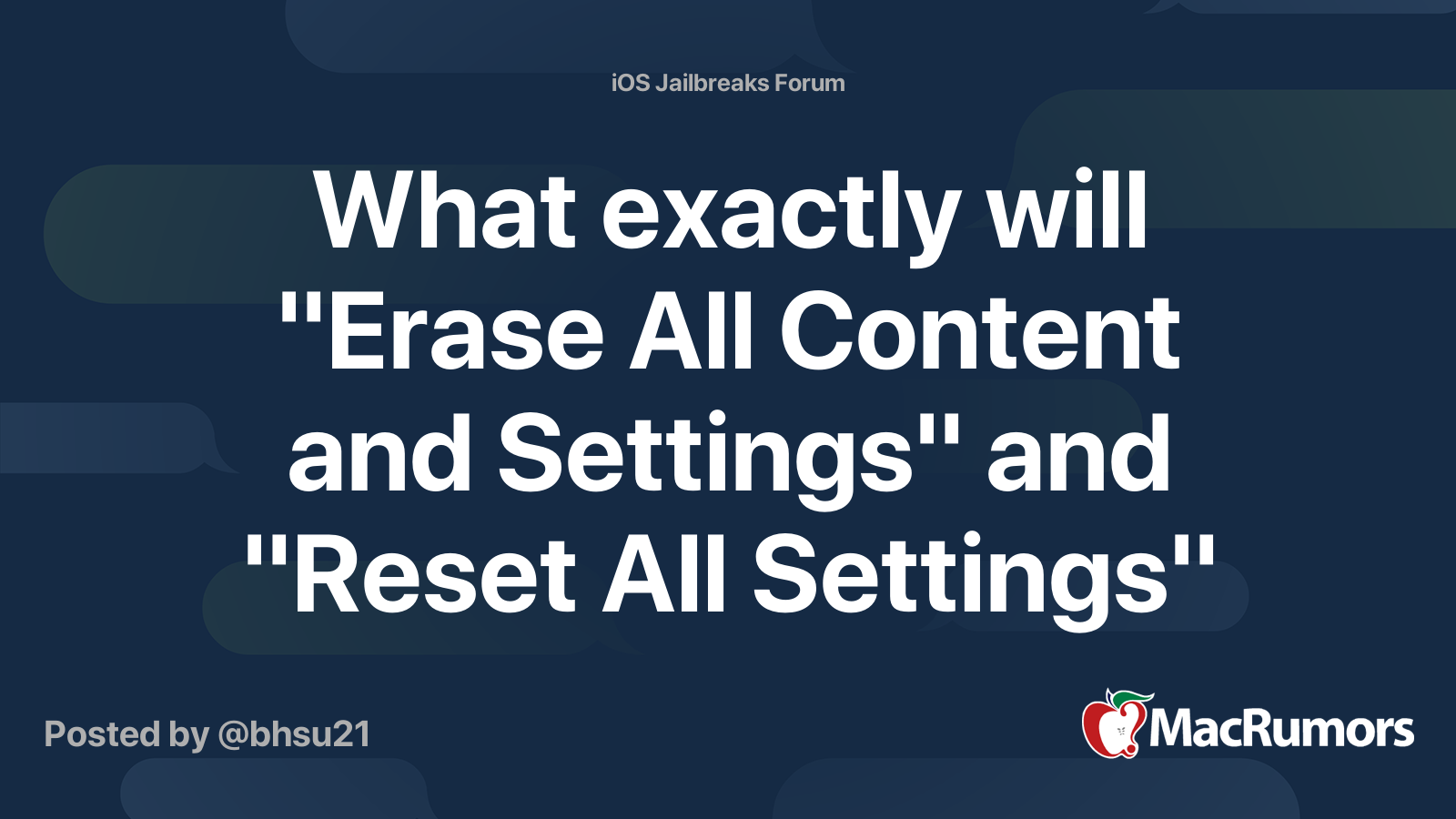 What exactly will "Erase All Content and Settings" and "Reset All