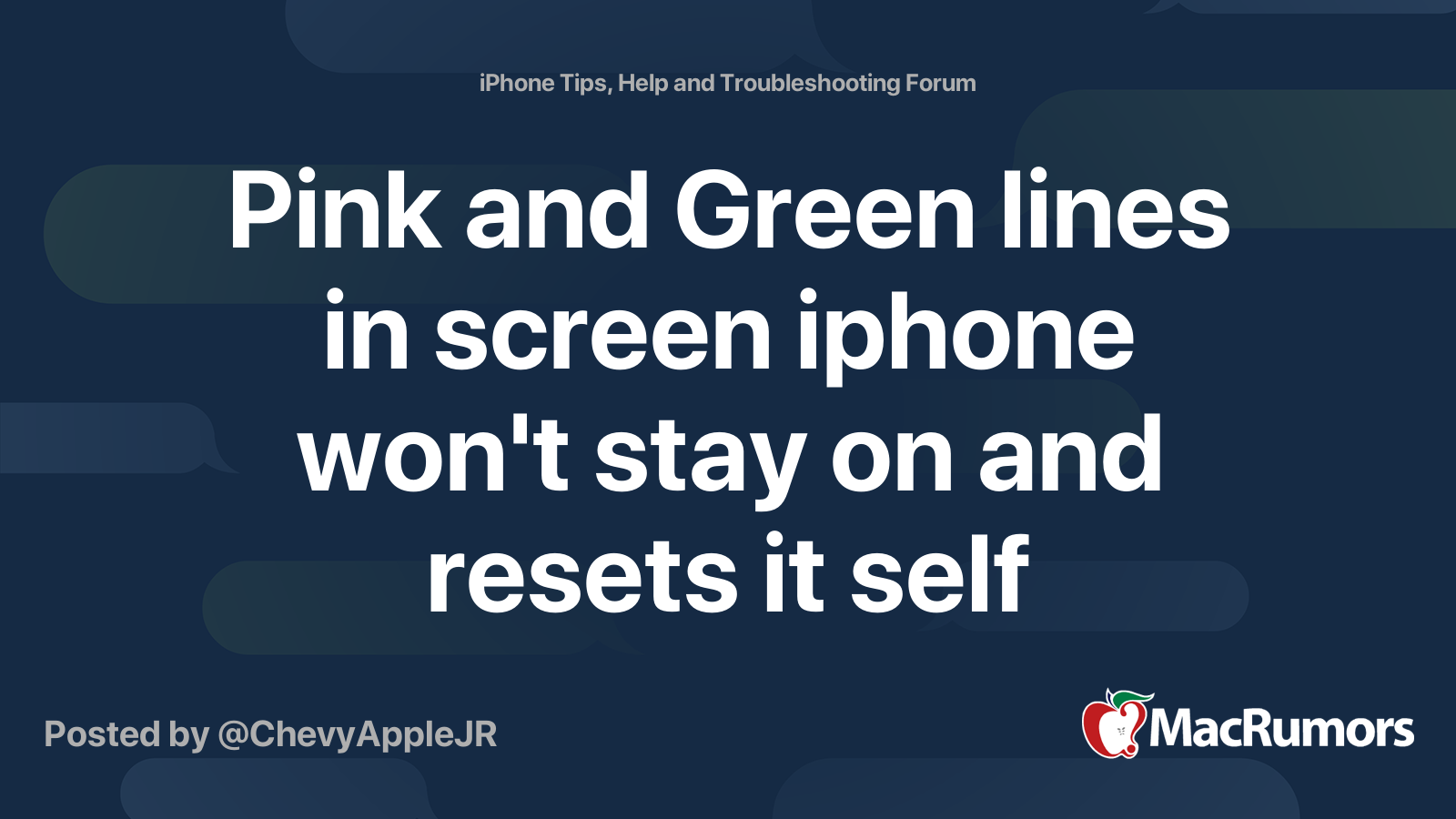 Pink and Green lines in screen iphone won't stay on and resets it self