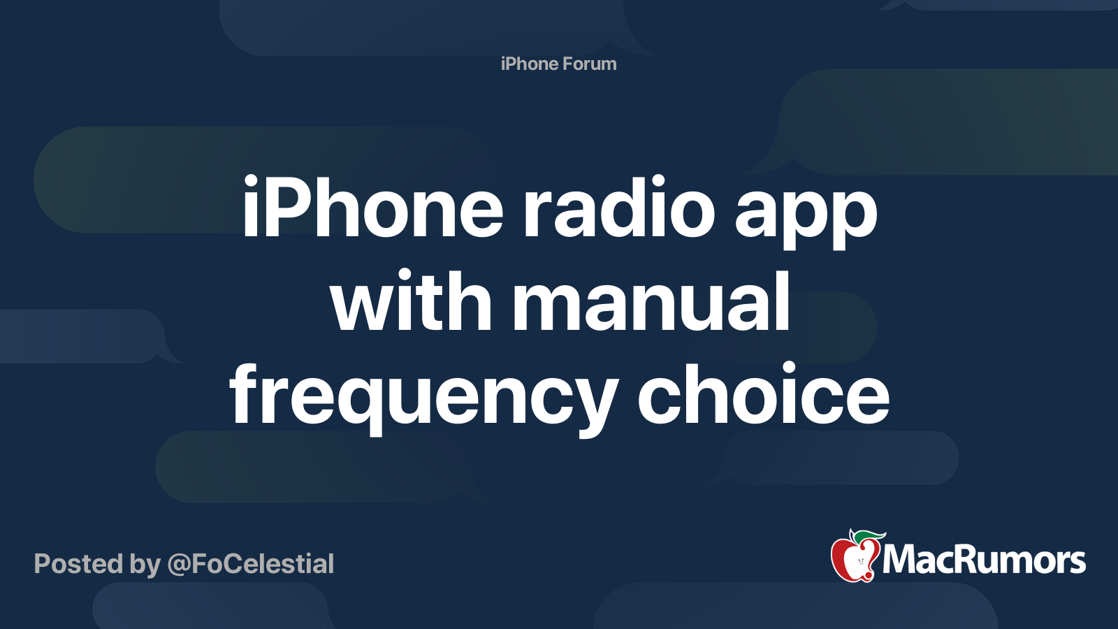 iPhone radio app with manual frequency choice MacRumors Forums