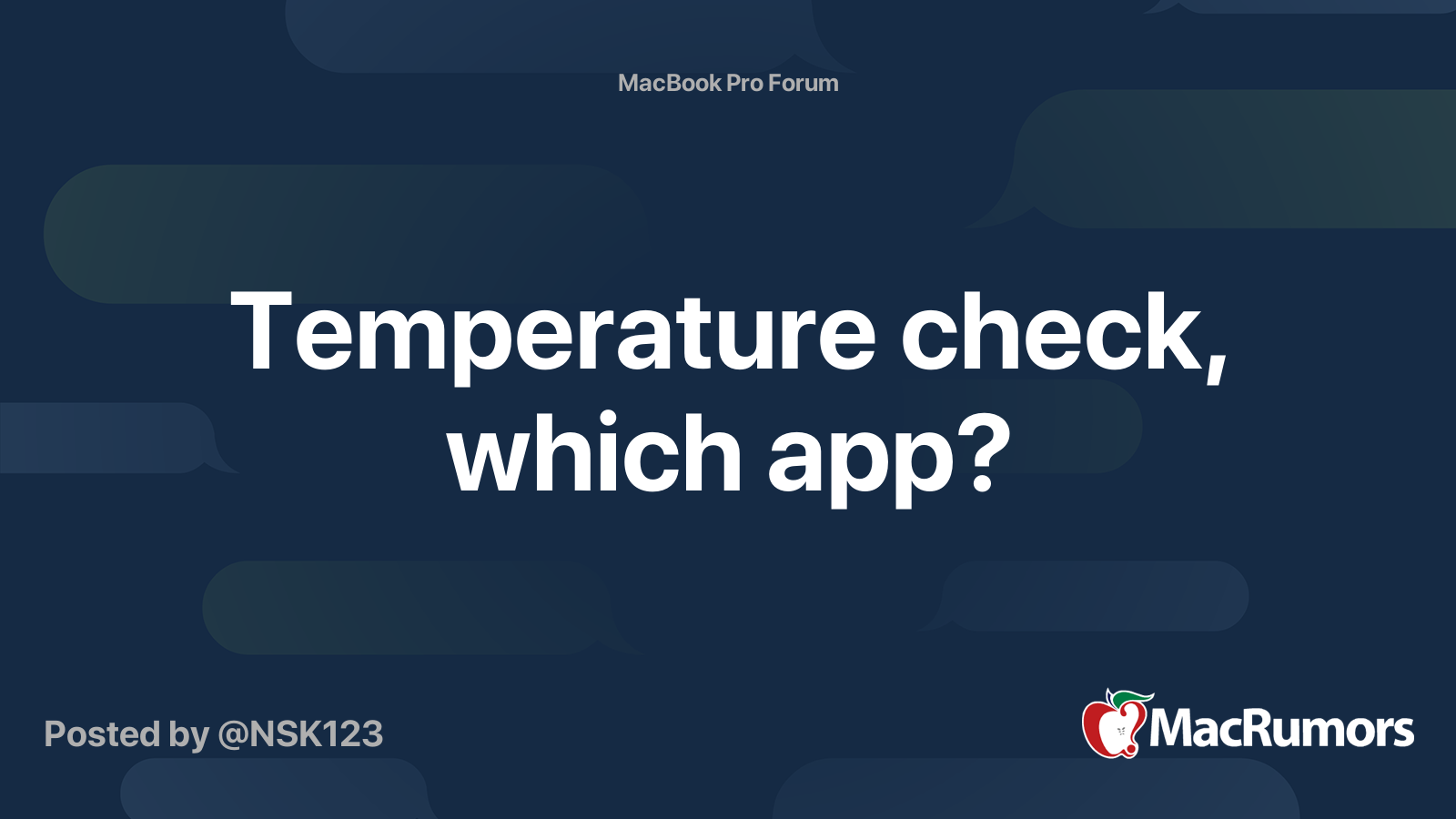 Temperature check, which app? MacRumors Forums