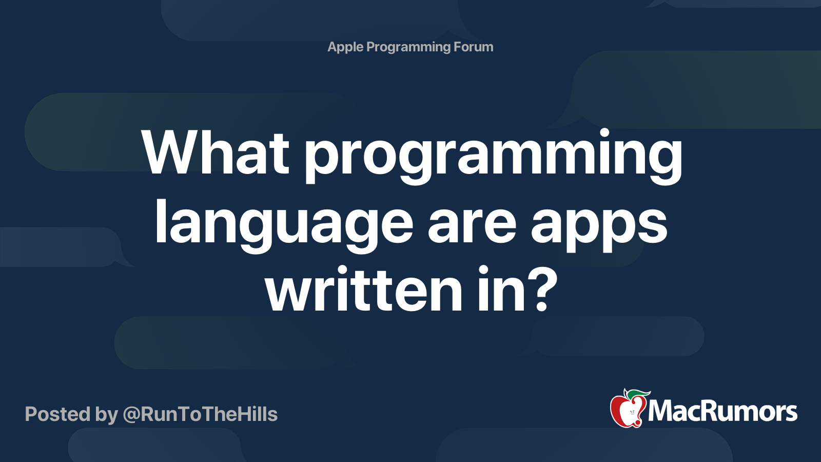 What Programming Language Are Apps Written In MacRumors Forums