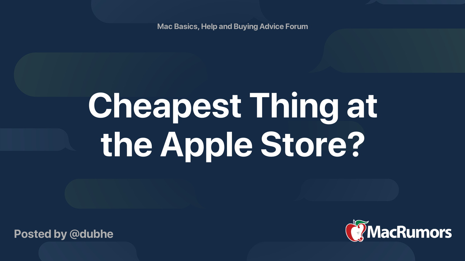 Cheapest Thing at the Apple Store? MacRumors Forums