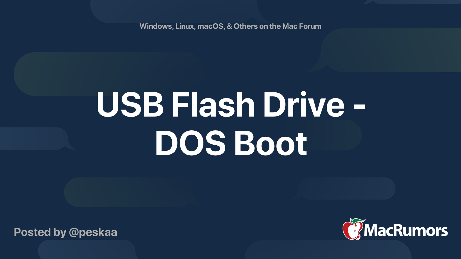 USB Flash Drive DOS Boot MacRumors Forums