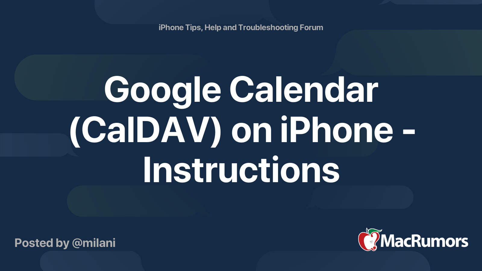 Google Calendar (CalDAV) on iPhone Instructions MacRumors Forums Google Calendar (CalDAV) on iPhone Instructions MacRumors Forums