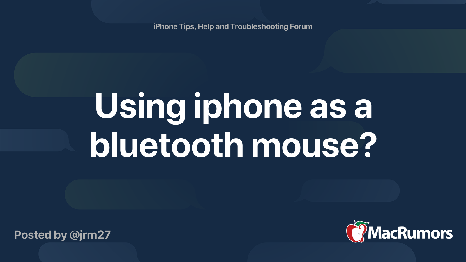 Using iphone as a bluetooth mouse? | MacRumors Forums