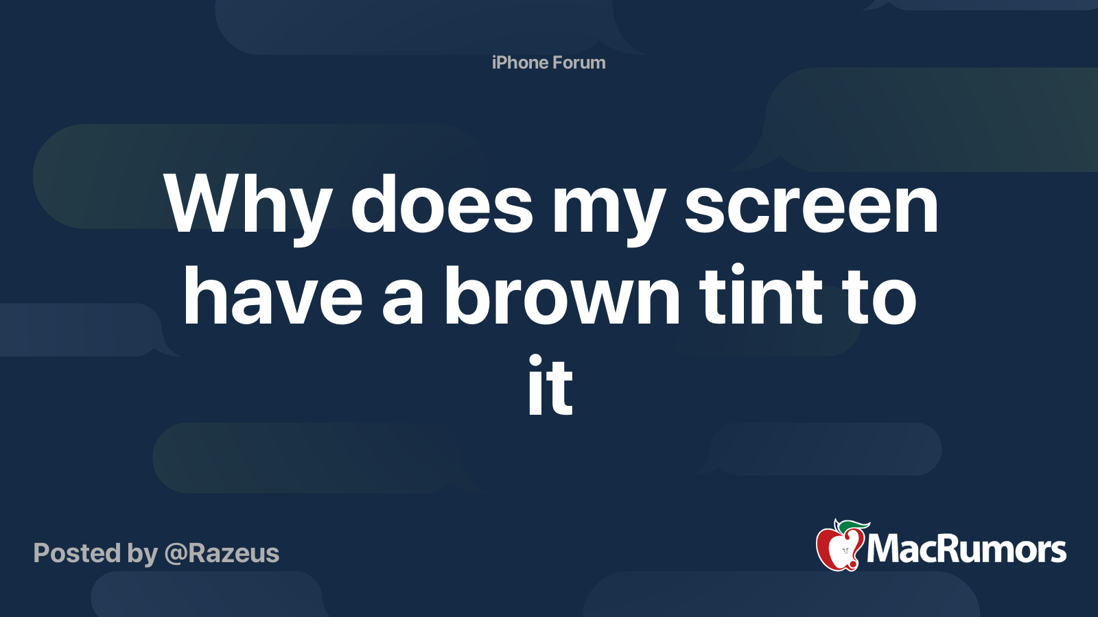 Why does my screen have a brown tint to it MacRumors Forums