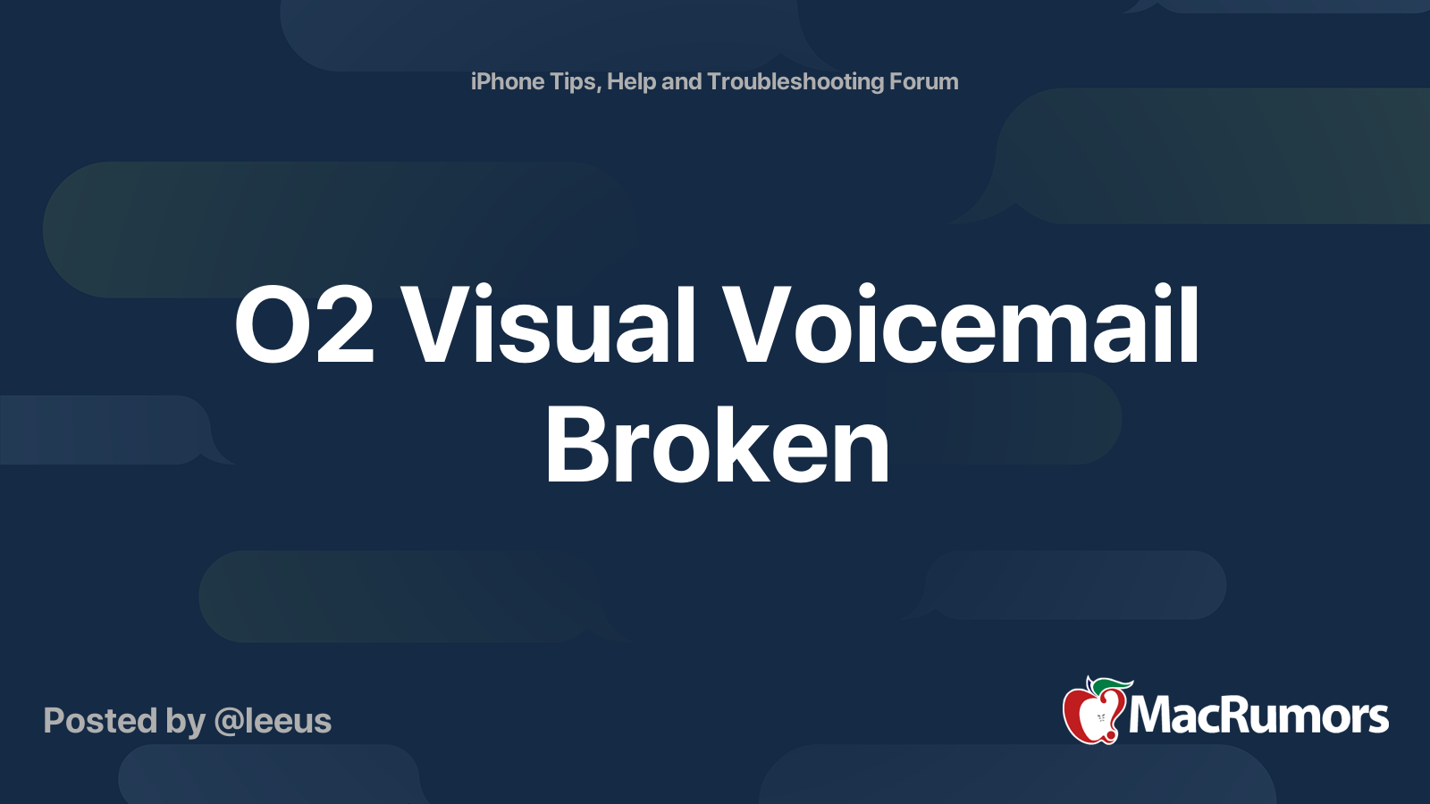 O2 visual voicemail broken macrumors forums