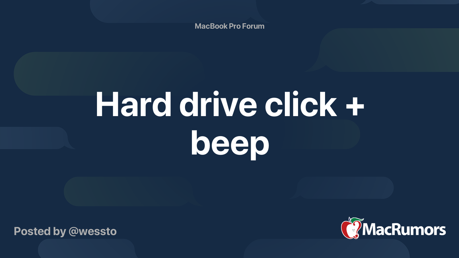 Hard drive click + beep MacRumors Forums