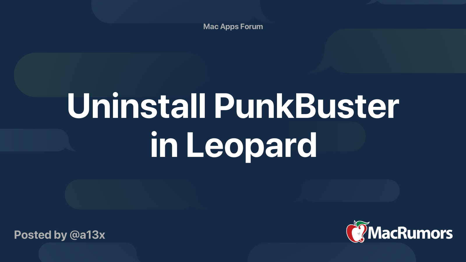 Uninstall PunkBuster In Leopard MacRumors Forums