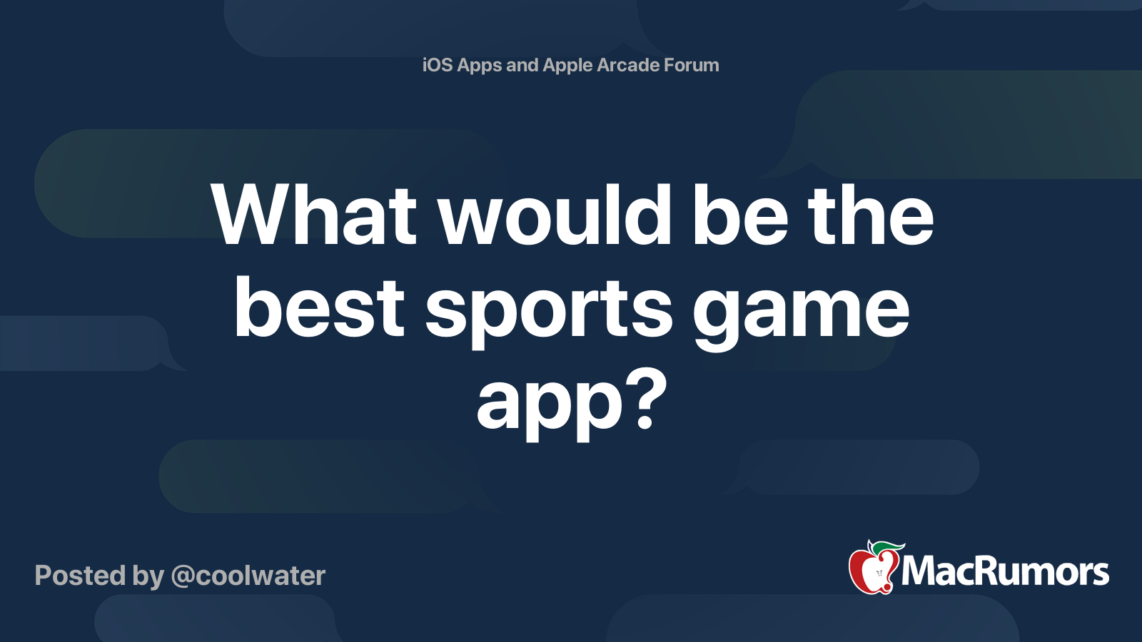 What would be the best sports game app? MacRumors Forums