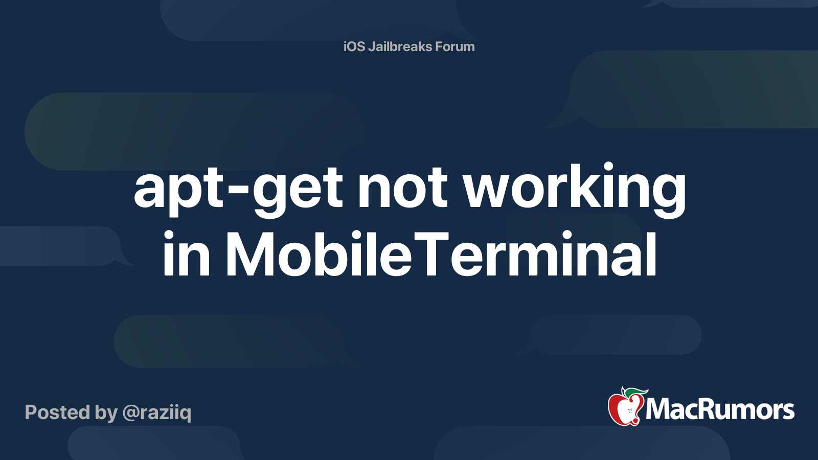 aptget not working in MobileTerminal MacRumors Forums