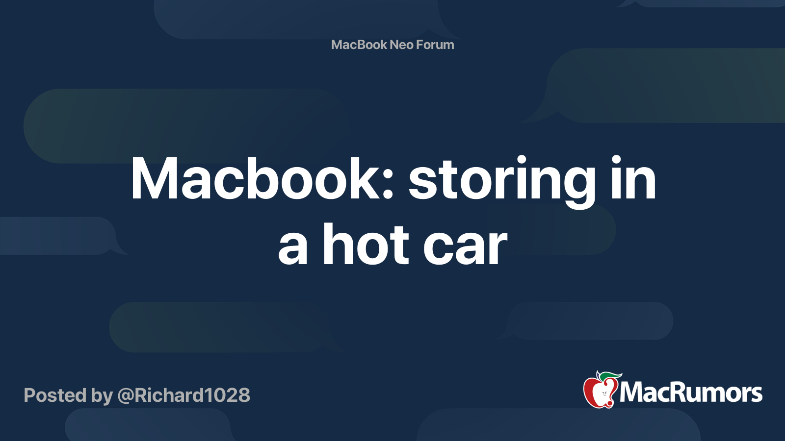 Macbook storing in a hot car MacRumors Forums