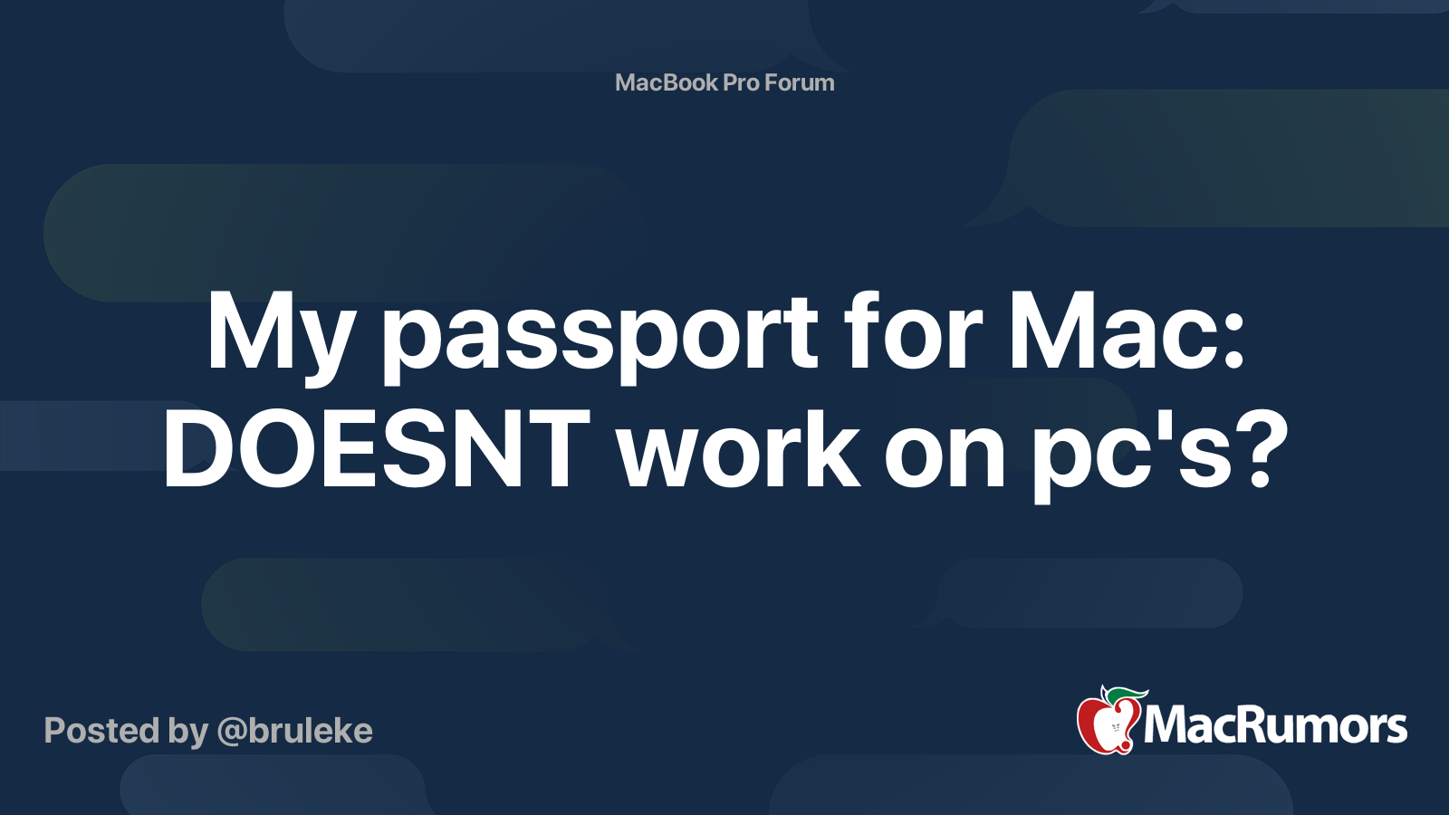 My passport for mac not showing up on windows