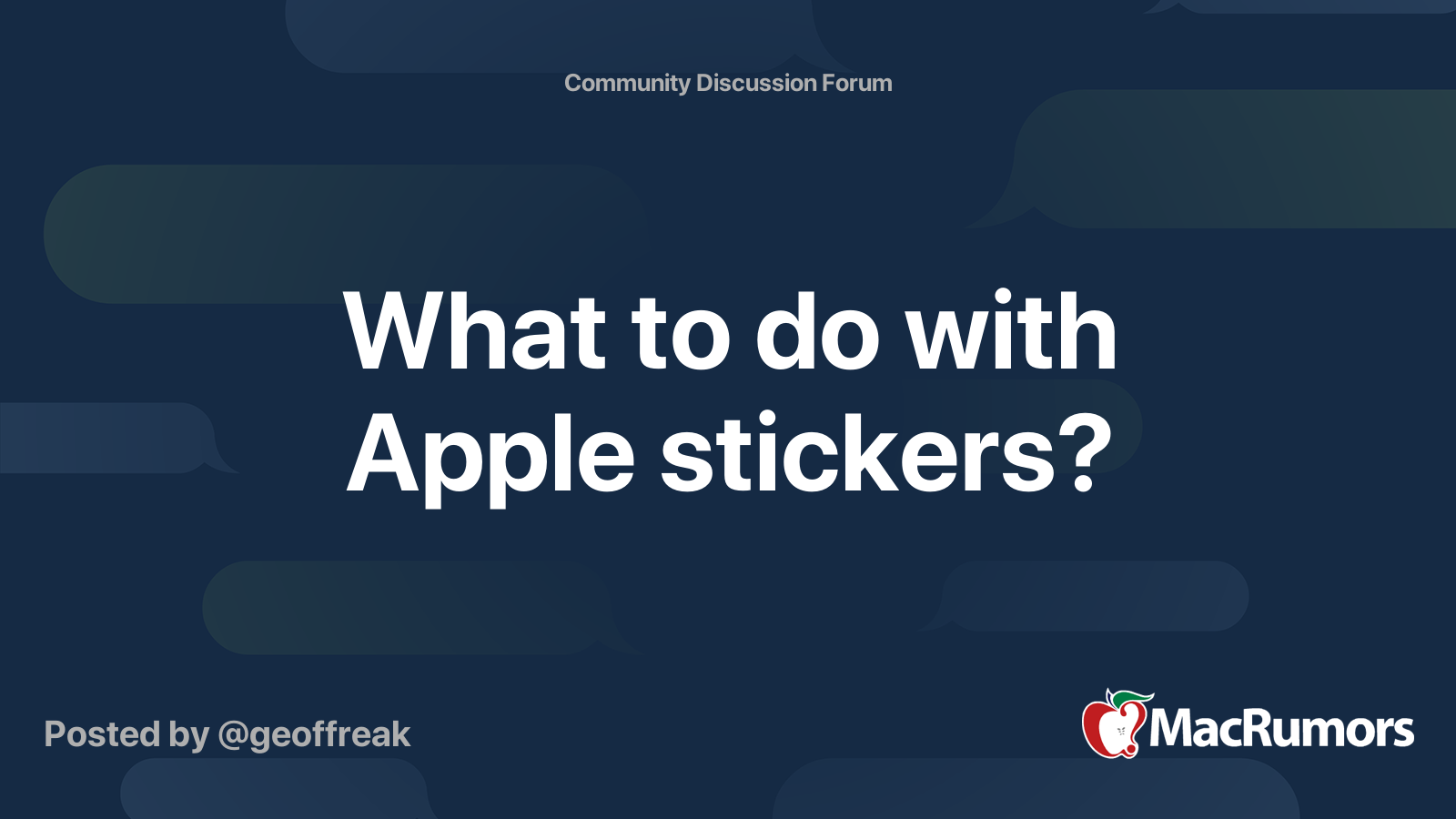 What to do with Apple stickers? MacRumors Forums