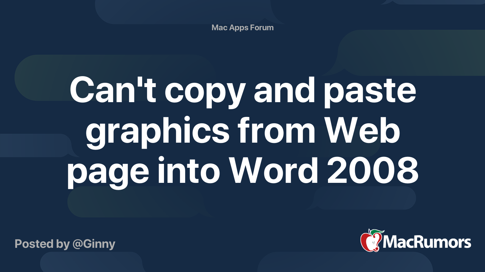 Can't copy and paste graphics from Web page into Word 2008 | MacRumors ...