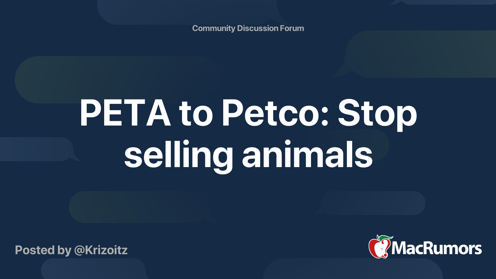 PETA to Petco Stop selling animals MacRumors Forums