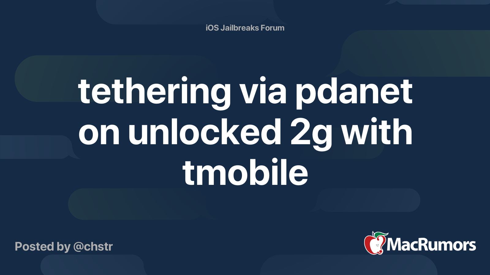 tethering via on unlocked 2g with tmobile MacRumors Forums