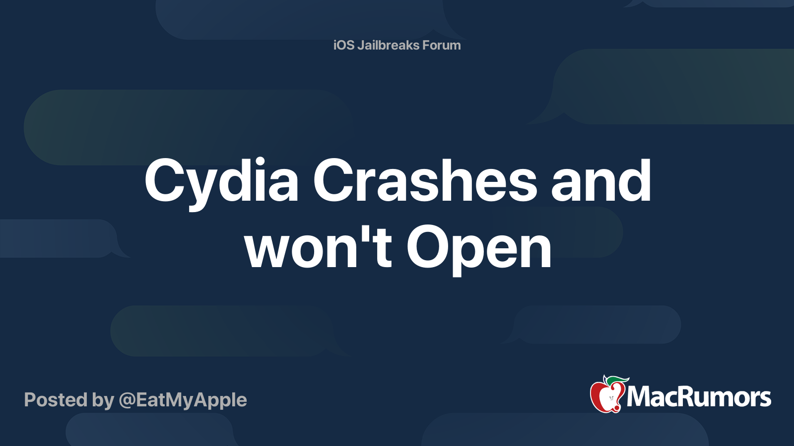 Cydia Crashes And Won T Open Macrumors Forums