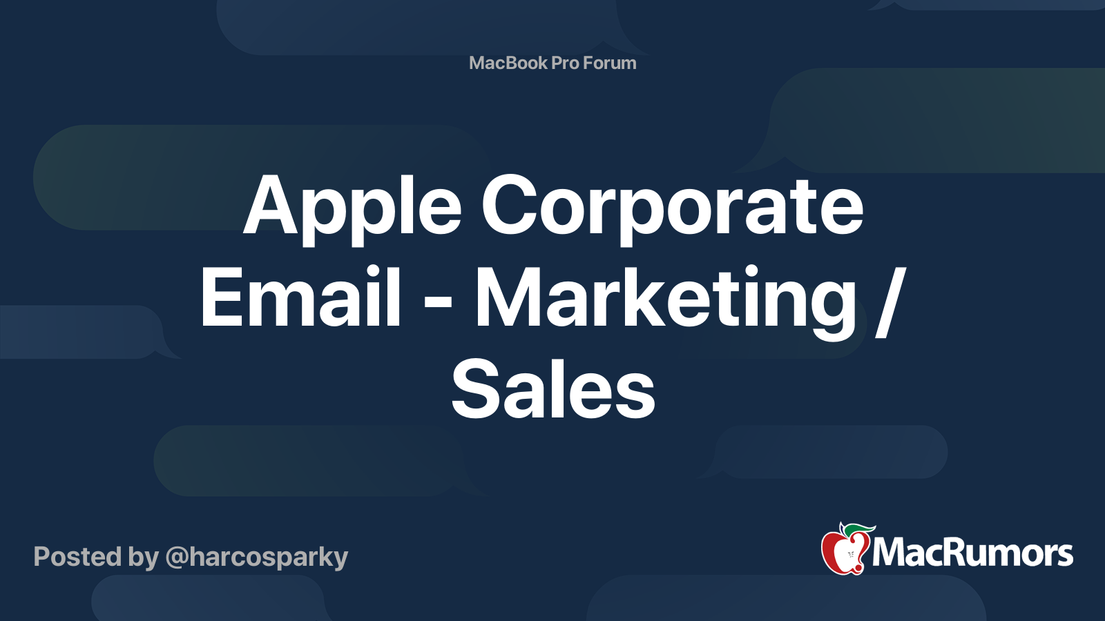 Apple Corporate Email Marketing / Sales MacRumors Forums