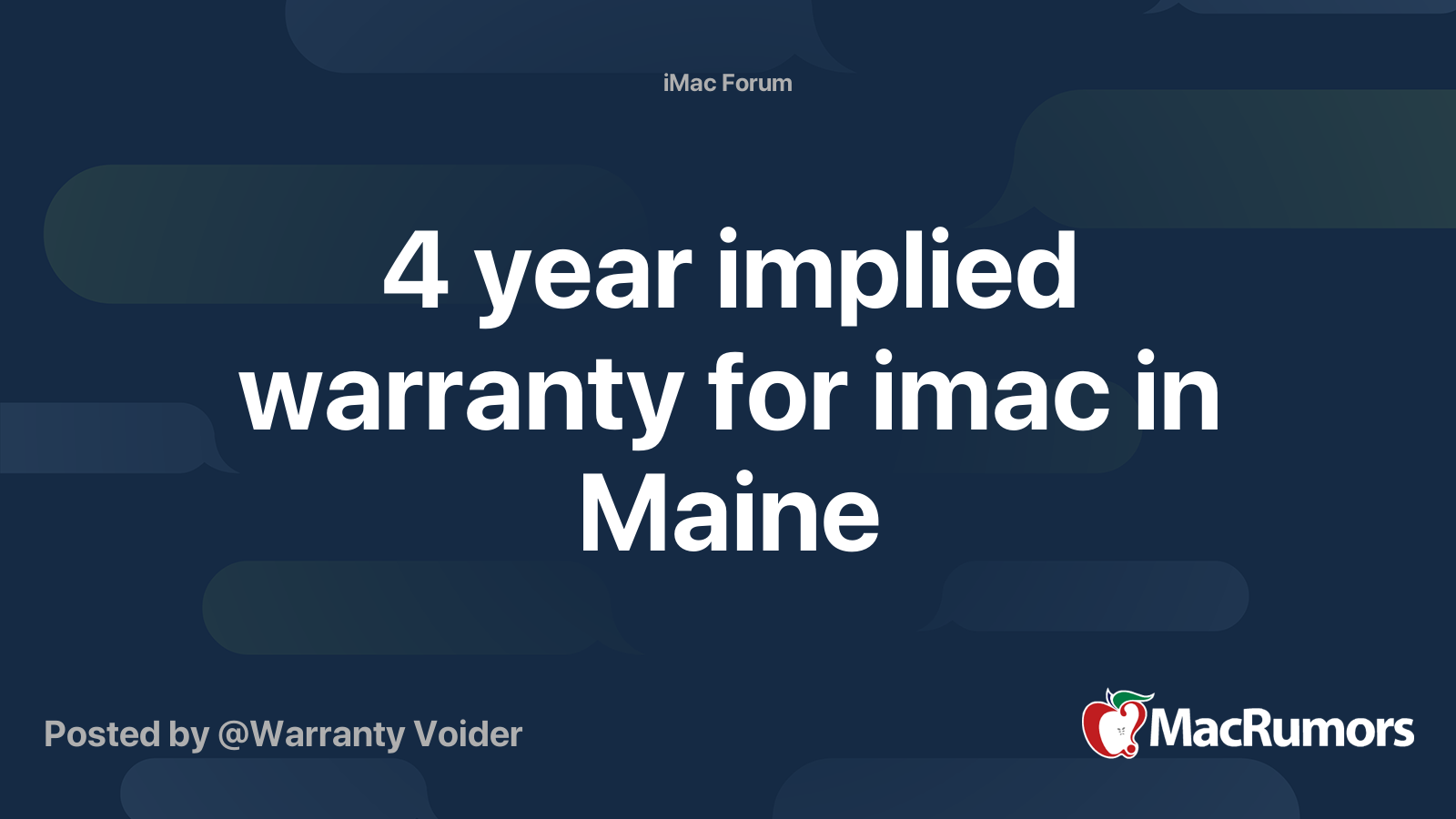 Maine 4 Year Implied Warranty