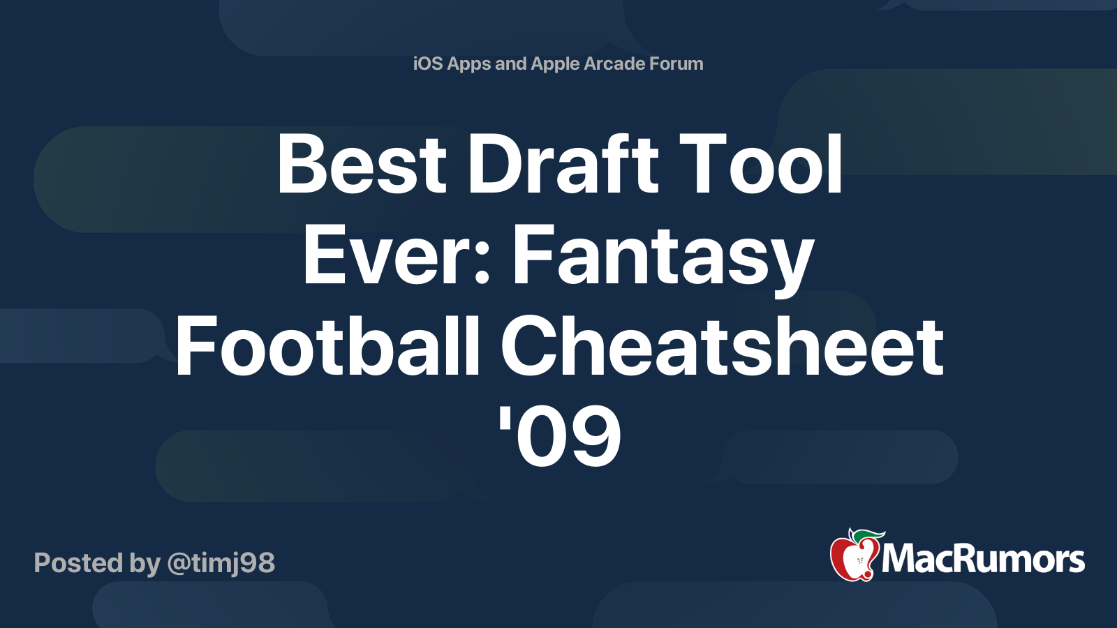 Best Draft Tool Ever: Fantasy Football Cheatsheet '09 | MacRumors Forums