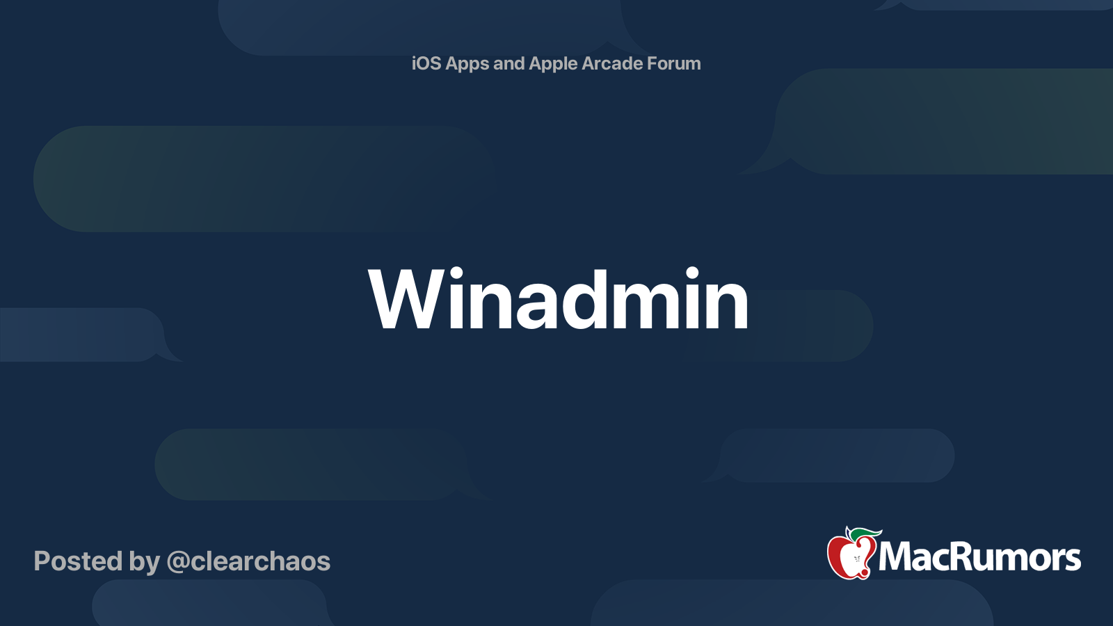 Winadmin | MacRumors Forums