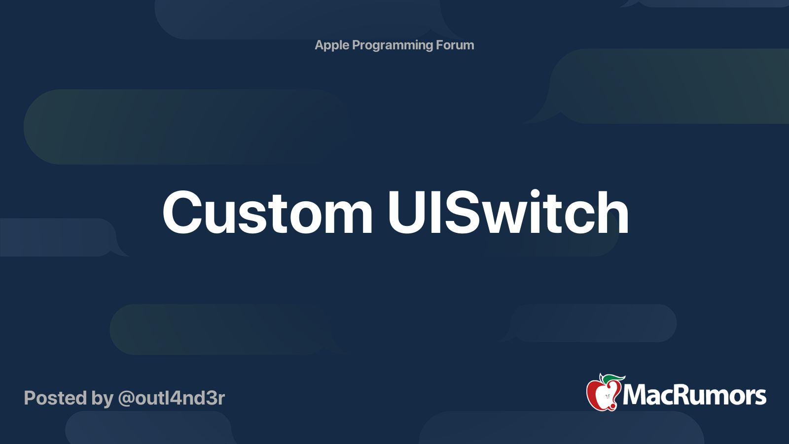 Custom UISwitch | MacRumors Forums