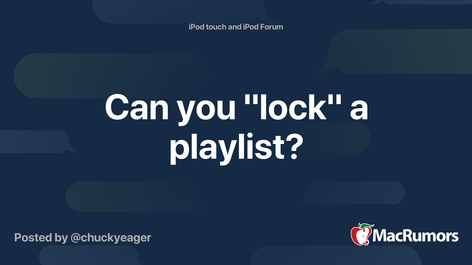 can-you-lock-a-playlist-macrumors-forums