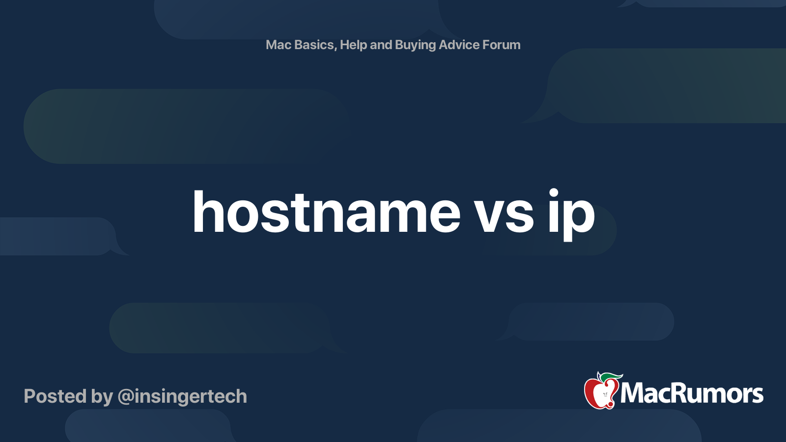 hostname vs ip | MacRumors Forums