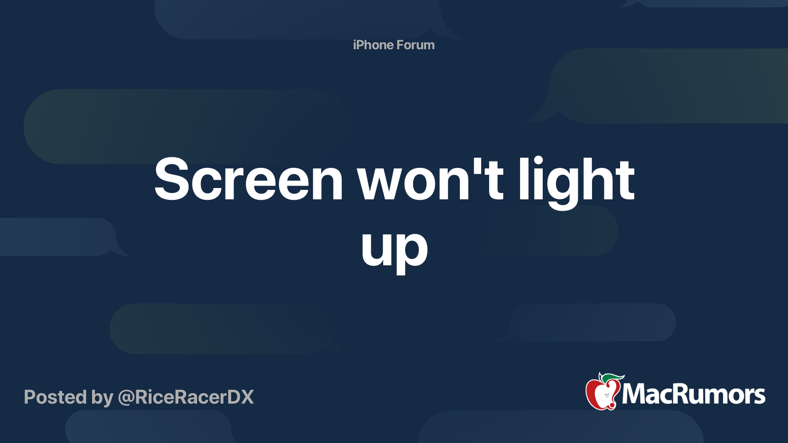 why won t my screen light up