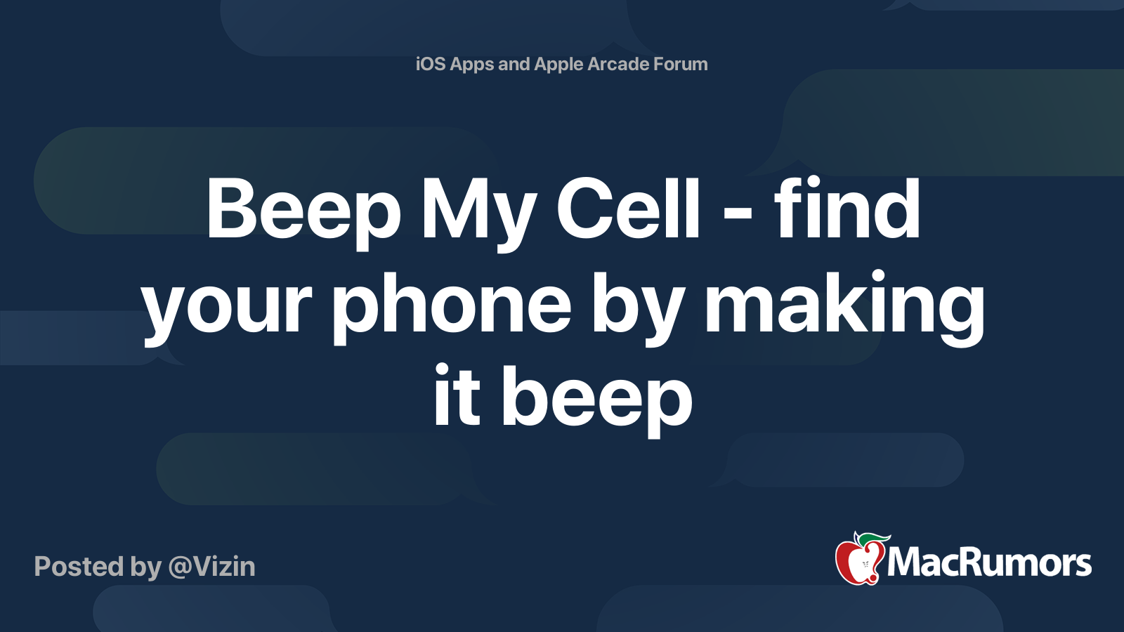 Beep My Cell find your phone by making it beep MacRumors Forums