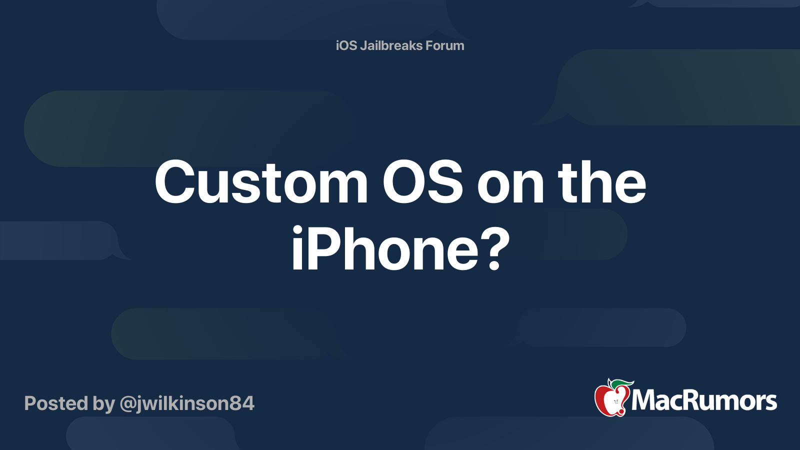 Custom OS on the iPhone? MacRumors Forums